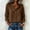 Brown, variant on NominalSnugCotton Linen Button down Shirts for Women Dressy Casual V Neck Long Sleeve Lightweight Work Blouses Shirts