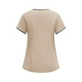 thumbnail image 6 of Pxxlle Womens Scrub Sets with 5 Pocket Plus Size Short Sleeve V Neck Tops and Elastic Waistband Pants Plain Color Nurse Uniform Khaki XL, 6 of 10