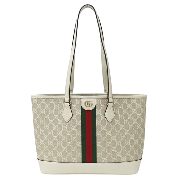 Pre-Owned Gucci Ophidia Medium Tote Bag, GG Supreme, Beige/White, Women's Handbag, Item Number...