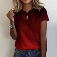 thumbnail image 1 of LOVZFMLL Hauts d'Été pour Femmes Mode Décontractée Chemises Imprimées Manches Courtes Tee Ample Blouse Col en V, 1 of 5