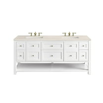 James Martin Vanities 72" Double Vanity, Bright White w/ 3 CM Eternal Marfil Top