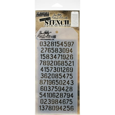 UPC: 0787790631019 | Tim Holtz Layered Stencil 4.125 X8.5 -Digits -Layered