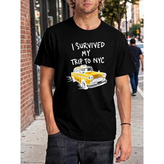 I Survived My Trip to NYC Shirt Funny New York City Taxi Graphic Tee Unisex Souvenir T-Shirt
