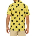 thumbnail image 3 of Camisa de playa de polka dots para hombres INSPIRE CHIC, de botones, de manga corta, casual M Amarillo, 3 of 6