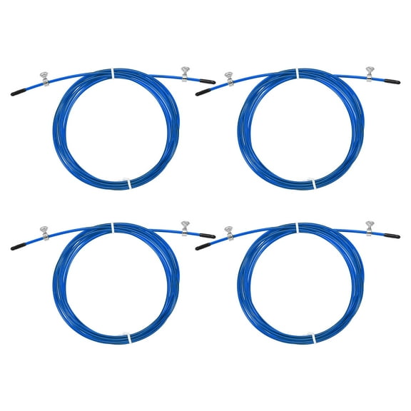 Uxcell 10Ft Speed Jump Rope Replacement Cable 2.5mm Professional Skipping Rope Steel Wire Replace Blue 4 Pcs