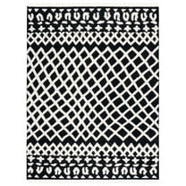 SAFAVIEH Casablanca Trent Geometric Wool Area Rug, Black/Ivory, 8' x 10'