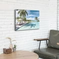 thumbnail image 5 of Ocean Canvas Wall Art Decor: Beach Coastal Scene Artwork Palm Tree Seascape Painting Print Horizontal Sunset Sea Theme Picture for Bathroom Bedroom Living Room, 5 of 6