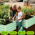 thumbnail image 4 of Raised Garden Bed Set of 2, Galvanized Raised Garden Bed, Outdoor Large Planter Raised Beds Open Base with Safety Edge and Glove for Vegetables Flowers Ground Planter, 4 of 9