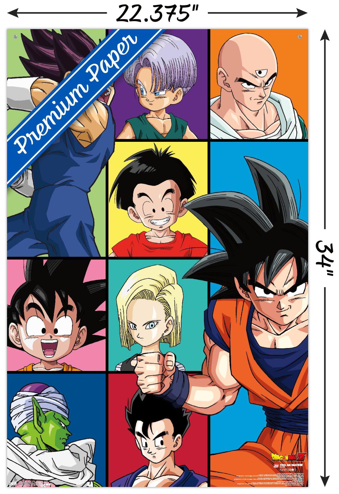 Dragon Ball Z - Saiyans Wall Poster with Magnetic Frame, 22.375 x 34 