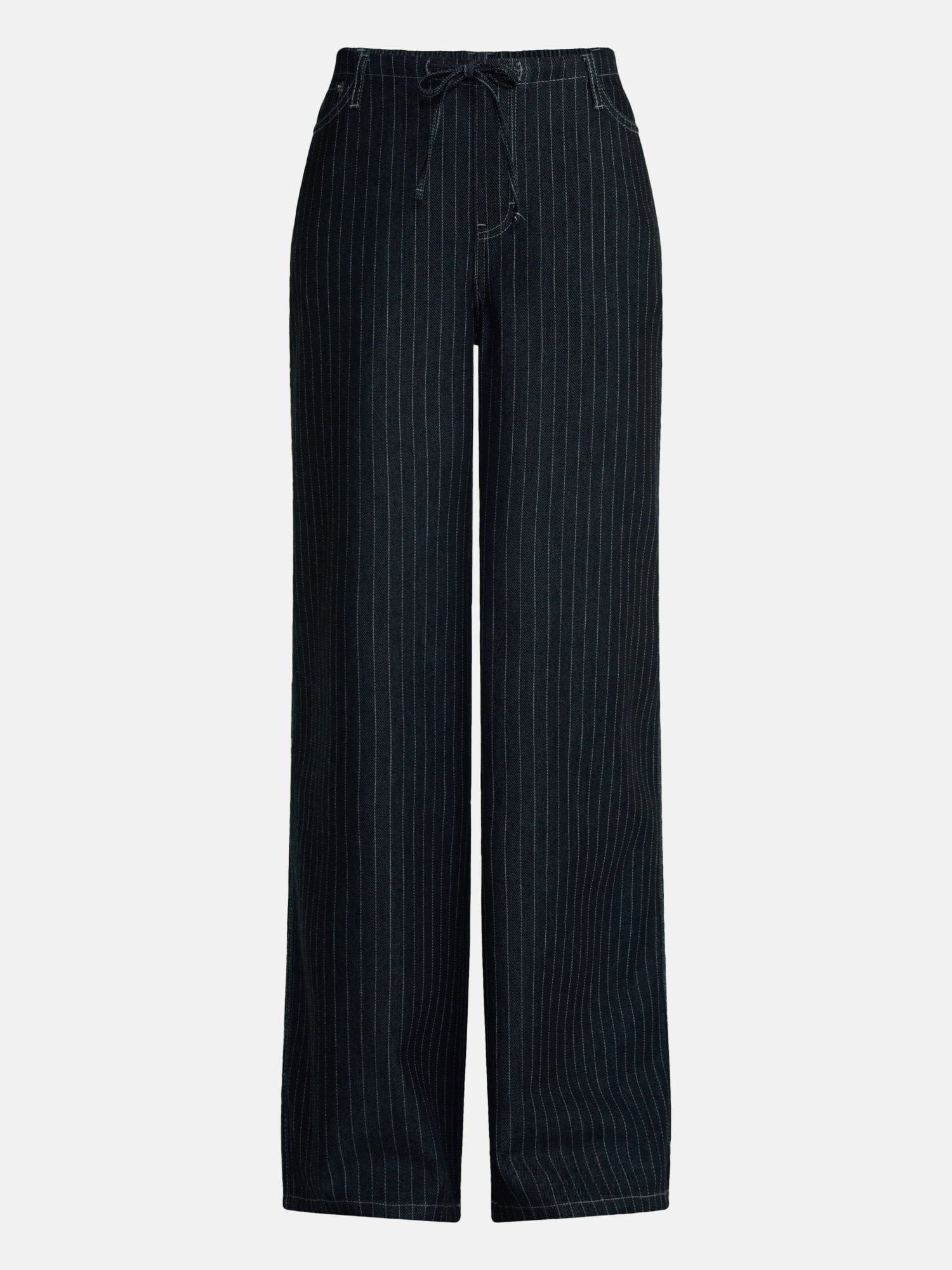 No Boundaries Mini Waistband Wide Leg Pants, 31'' Inseam, Women's XXS-XXL
