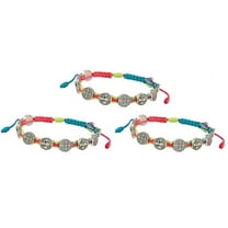 Multi Color Saint St Benedict Bracelet Medal Pulsera De San Benito Set of 3