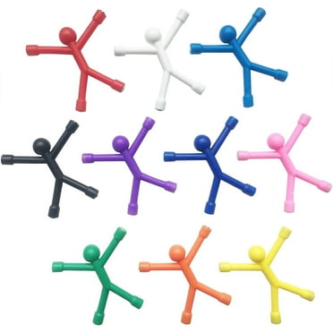 Qenwkxz 10PCS Refrigerator Magnets Mini Man Flexible Fridge Magnetic Sticker Colorful Decorative People Magnets for Kids Adults Whiteboard Lockers Fridge Office Locker Accessories  2.76*2.56in