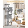thumbnail image 5 of Hzuaneri Cat Tree, 75" Tall Multi‑Level Indoor Cat Tower with Scratching Posts, Baskets & Condos, Light Grey, 5 of 9