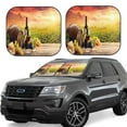 thumbnail image 2 of Bingfone Red Wine Glasses Print 2-Piece Sun Shade Front Windshield - Foldable Car Front Window Sunshades For Most Sedans Suv Truck - Small, 2 of 7