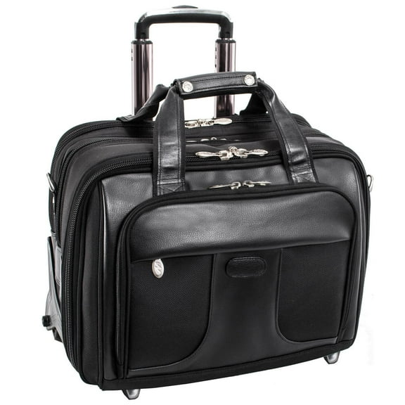Wheeled Laptop Case 15.6 Inch - Rolling Travel Bag with Handle & Organizer