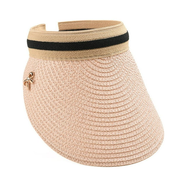 Qarigey Sombreros para el sol Protección Clip-On Caps Visera transpirable Gorros ajustables Big Eaves Outdoor Travel Trip Beach pink Type2 NO2 Qarigey AP010233-03