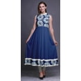 thumbnail image 2 of Bimba Robe Shibori Anarkali Bleu Indigo pour Femmes, Kurti Imprimée Ethnique Indienne, Longue Kurta, Robe de Soirée, Très Grand, 2 of 6