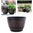 thumbnail image 3 of HLONK 2x Resin Bucket Barrel Planters - Rustic Flower Planters Pots Boxes Container, 3 of 8
