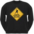 thumbnail image 1 of Warning Spiking Ball May Cause Deflation Black Adult Crew Neck Sweatshirt, 1 of 1