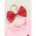 thumbnail image 5 of hirigin Toddler Girls Valentine's Day Outfit Sets Short Sleeve Letter Print Tops + Red Tulle Skirt + Headband, 5 of 9