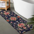thumbnail image 2 of Pioneer Flower Floral Print Pattern Bathroom Rugs Mat, Non Slip Microfiber Bathroom Rug with Rubber Backing, Soft Mats for Bathroom Floor Tub Shower, 17"x47", 2 of 5