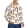 thumbnail image 2 of Rateoe Penguin With Flowers Pattern Mens Hoodie, Pullover Hooded Sweatshirt, Kangaroo Pocket Hoodie Ideal for Daily Wear, Travel and Home-X-Large, 2 of 7