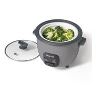 Starfrit 10-Cup 400-Watt Electric Rice Cooker with Non-Stick, PFAS-Free Ceramic Pot, Gray, 024739-001-0000