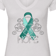 thumbnail image 4 of Inktastic Hope-ovarian Cancer Awareness Women's V-Neck T-Shirt, 4 of 5