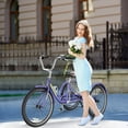 thumbnail image 2 of Lilypelle Adult Tricycles 7 Speed 24 inch Three Wheel Bike Cruiser Trike with Low-Step Through Frame/Large Basket for Men, Women, Seniors,Light Purple, 2 of 10