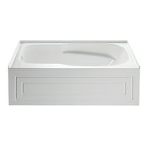 Aqua Eden VTAP6031L21C 60-Inch Anti-Skid Acrylic 3-Wall Alcove Tub with Left Hand Drain Hole, White