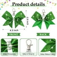thumbnail image 2 of Triani 6Pcs Cheer Bow Keychain Cheer Keychain Hair Bow for Girls Rhinestones Sequin Bowknot Key Rings Bow for Teen Cheerleading Sports Accessory(Green), 2 of 7