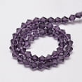 thumbnail image 2 of 10Strand Imitate Austrian Crystal Bicone Glass Beads Strands Grade AA Faceted Purple 6x6mm Hole: 1mm 46~48pcs/strand 10.5 inch, 2 of 3