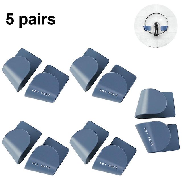 10 Pieces Wall Mount Pot Lid Organizers Racks Plastic Pot Lid Storage Racks Holders For Kitchen Wall