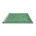 thumbnail image 2 of Ahgly Company Machine Washable Indoor Square Persian Turquoise Blue Traditional Area Rugs, 7' Square, 2 of 4