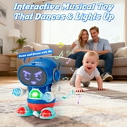 Kivdit Robot Toys for Kids,Intelligent Electronic Walking Dancing Robot Toys with Flashing Lights and Music for age 3+ Boys Girls Holiday Gift Present