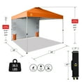 thumbnail image 5 of CROWN SHADES Canopy Tent 10x10 Pop Up Canopy Outdoor Shade with Pockets Sidewall, Easy Up Sun Shelter with One Person Set Up Center Lock Orange, 5 of 8
