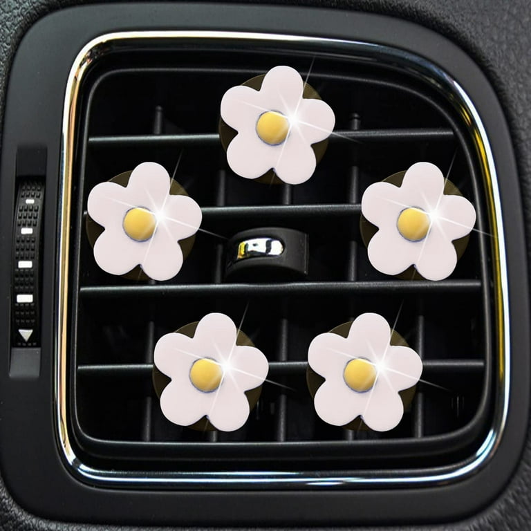 Cute Daisy Vent Clips, 5 Pcs White Flower Car Air Fresheners for Women Daisy  Car Diffuser Vent Clips Car Interior Decor Cute Daisy Car Accessories for  Girls Women 
