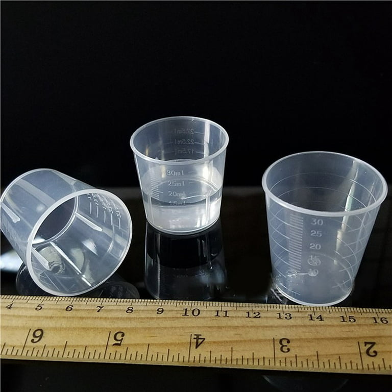 Yannee Transparent Medicine Measuring Cup,15 ml Plastic Double-scale  Medicine Measuring Cup,Containers Tool,10 Pcs