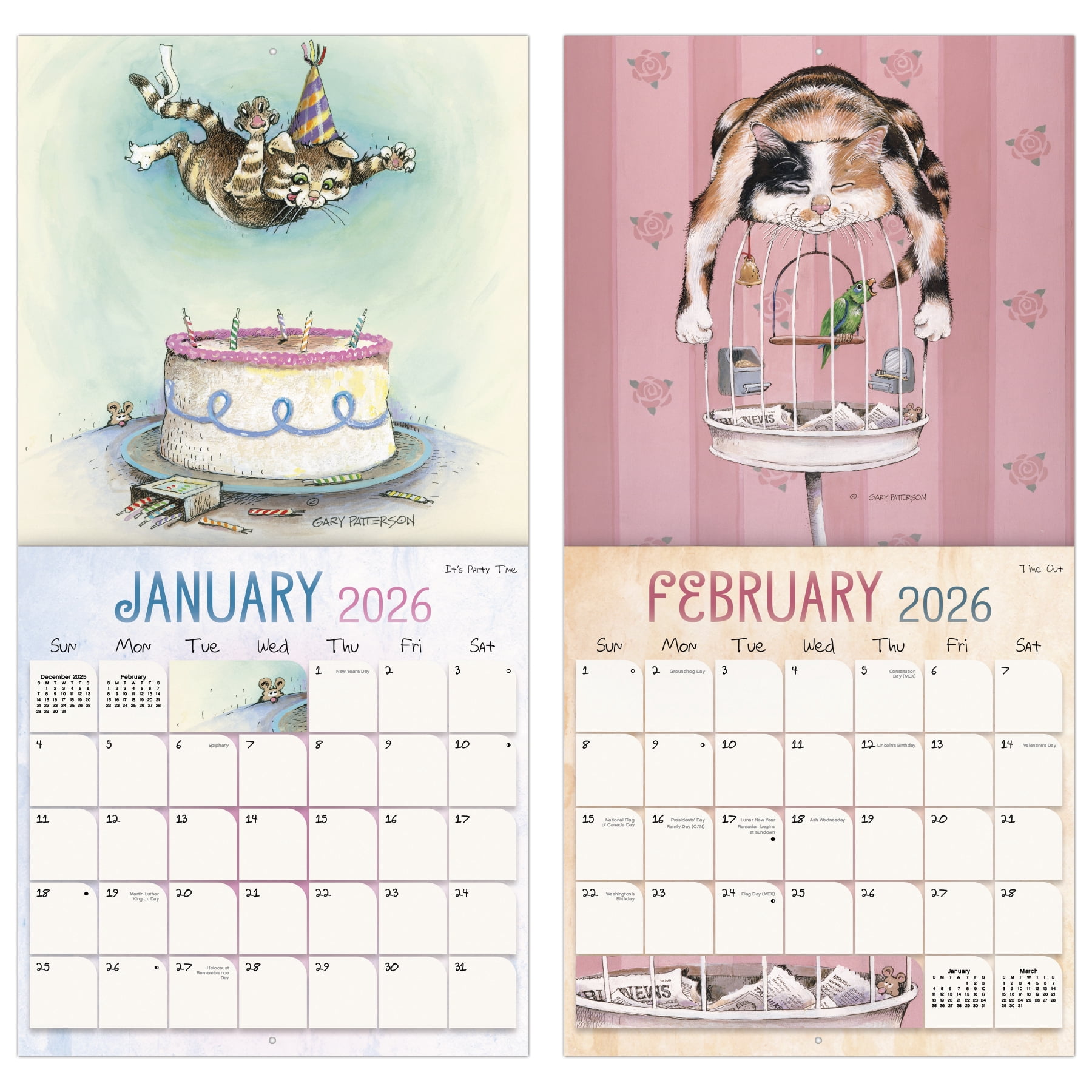 Gary patterson cats Wall Calendar, 16 Months, by Treads International