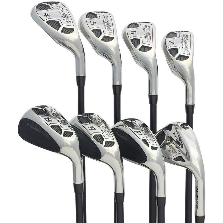 Powerbilt Men’s Golf EX-550 Hybrid Iron Set, which Includes: #4, 5, 6, 7,  8, 9, PW +SW Senior Flex Right Handed Utility “A” Flex Club