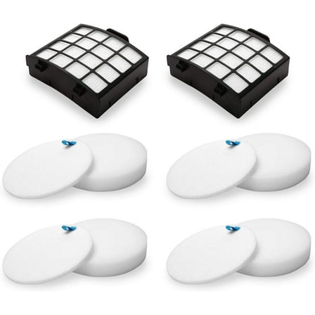 AZ2002 Vacuum Filter Replacement Kit for Shark Vertex DuoClean PowerFin Upright Vacuum AZ2000, AZ2000W, AZ2002, Replace XHFAZ2000, XFFKAZ2000, 2 Post-Motor Filters, 4 Foam Felt Filters