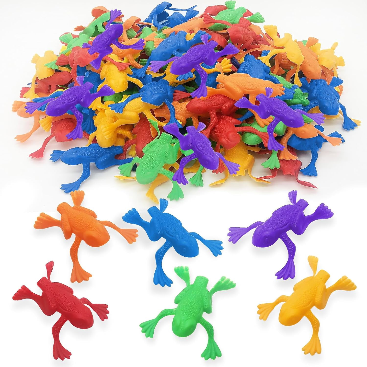 ArtCreativity Jump‑n‑Leap Plastic Jumping Frogs – Pack of 144