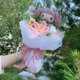 thumbnail image 4 of Muñeco de peluche de gato de dibujos animados My Melody Kuromi Cinnamoroll Kt con ramo de flores para San Valentín, Navidad, graduación, regalo de cumpleaños, 4 of 4