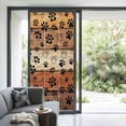 thumbnail image 2 of Non-Adhesive Static Cling Window Tint, Burnt Orange Dog Paws Window Privacy Film Frosted, Farmhouse Vintage Modern Brown Wood Insulated Windows Frosted Films for Living room, 35.4 x 78.7 Inches, 2 of 9