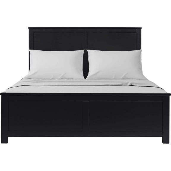 Camden Isle Winston Platform Bed | Paneled Headboard | Queen, Black