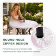 thumbnail image 4 of Round Outdoor Tablecloth with Umbrella Hole and Zipper, Vintage Shell Pink Tablecloth with Elastic Waterproof, Summer Ocean Coastal Patio Table Covers for 31" - 35" Picnic Pool Tables, 4 of 9