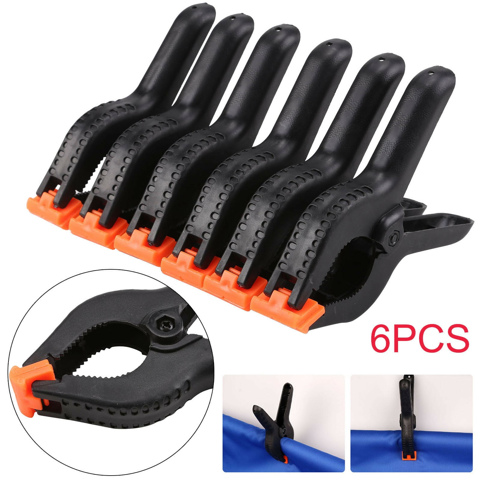 6 x 6" PLASTIC SPRING CLAMPS TARPAULIN CLIPS MARKET STALL 