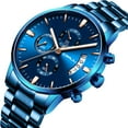 thumbnail image 2 of CRRJU Top Brand Luxury Blue Sport Watch for Men Rose Gold Waterproof Watches Stainless Steel Strap Relogio Masculino, 2 of 5