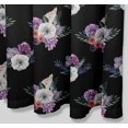 thumbnail image 2 of S4Sassy Black Leaves & Anemone Floral Waterproof Bathroom Shower Curtain With Roller Rings Hook-60 x 75 Inch, 2 of 6