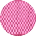 thumbnail image 1 of Ahgly Company Indoor Round Checkered Pink Modern Area Rugs, 5' Round, 1 of 4